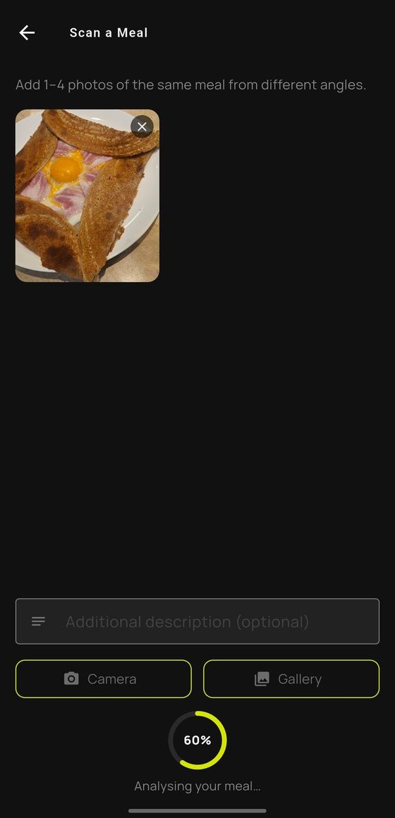 Scanning a meal photo